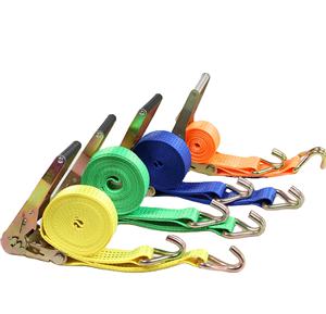 2 Zoll 50mm 1500kg-3000kg LC Ratschengurte Hochbelastbare Polyester-Ladungssicherungsgurte mit J-Haken - Product Image 2