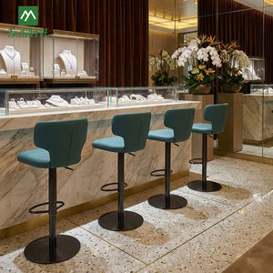 كرسي بار عصري من الفولاذ المقاوم للصدأ لمحل المجوهرات، مكتب استقبال ذهبي قابل لتعديل الارتفاع ودوار - Product Image 5