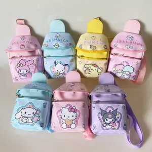 2023 Outdoor Travel Childern's Bag Shoulder Crossbody Bag Cute Cartoon Kawaii Mini Melody Pu Leather Chest Bag