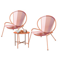 Outdoor-Möbel PE-Rattan Ei-/Nudel-Stuhl Eiförmiger Sonnenstuhl Garten-Balkon Dreiteiliges Set Modernes und Schlichtes Design