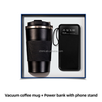 Vente en gros d'articles promotionnels d'entreprise tasse à café personnalisée + Power Bank Executive Cadeaux Set pour les clients VIP