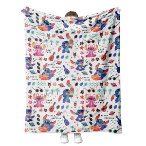 Recién llegado, <span class=keywords><strong>manta</strong></span> <span class=keywords><strong>de</strong></span> microfibra esponjosa <span class=keywords><strong>de</strong></span> verano con estampado personalizado <span class=keywords><strong>de</strong></span> dibujos animados <span class=keywords><strong>de</strong></span> <span class=keywords><strong>Lilo</strong></span> <span class=keywords><strong>y</strong></span> <span class=keywords><strong>Stitch</strong></span>, cosida para regalo - Product Image 4