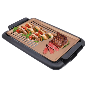 Gril électrique moderne avec plaque de cuisson en fonte, barbecue portable avec contrôle de température, revêtement antiadhésif, usage domestique - Product Image 5
