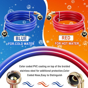 Hot And Cold Burst Proof Rubber Universal Fit 2 Pack 3/4 inch Washer Hoses Washing Machine Inlet Hose With Easy Installation - Product Image 4