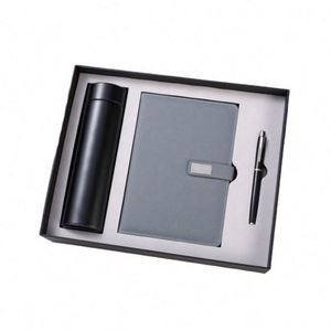 Custom Diary Luxury Leather Bottle Notebook <b>Journal</b> for Gift Wholesale Promotional Business Pen Thermos Flask Note Book Gift Set - Product Image 3