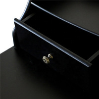 Glam – ensemble de coiffeuse de maquillage noir simple, petit bureau avec miroir pour le maquillage