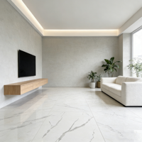 Carreaux de sol en porcelaine à finition marbre moderne et lumineuse pour salons, salles de bain, centres commerciaux et entrepôts