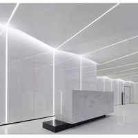 Profilé LED en aluminium de 15 mm de largeur pour éclairage linéaire de plafond en plâtre, avec couvercle en PC diffuseur et dissipation thermique, canal LED pour cloison sèche à rainure en T