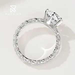 Rochime Vintage Wire Drawing Twined Diamond Ring 925 Sterling Silver High Jewelry Cubic Zirconia Gemstone Women Ring