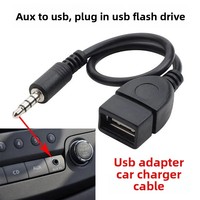 Adaptateur de port audio AUX pour voiture, USB femelle vers 3,5 mm mâle, pour connecter une clé USB et un lecteur de carte