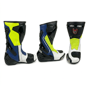 Botas de Motocicleta de Media Pantorrilla de Alta Calidad en PU/Plástico, con Cierre de Cremallera, Impermeables, Transpirables, para Hombre y Mujer, para Todas las Temporadas - Product Image 1