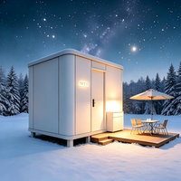 Salle de bain modulaire compartimentée humide/sèche à montage rapide pour camping, usage extérieur, atelier, parc, structure en acier, écologique