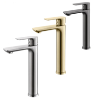 Robinet de lavabo moderne en acier inoxydable de haute qualité avec cartouche en céramique, monotrou, à poser sur le comptoir, pour salle de bain