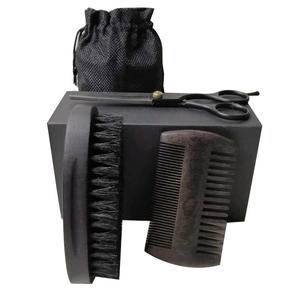 Set di prodotti per barba senza marchio set di spazzole e pettine per <span class=keywords><strong>uomo</strong></span> logo personalizzato oem set per la cura della barba olio per barba - Product Image 5