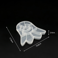 Boîte de rangement DIY transparente en PP de qualité industrielle, à motifs de dessins animés, avec compartiments de formes variées (bâton de marche, champignon, radis, œuf) pour perles