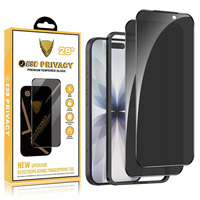 Kit de protection d'écran en verre trempé confidentialité 9H OG à colle intégrale personnalisé pour iPhone 17 18 Pro Max avec cadre d'alignement anti-poussière