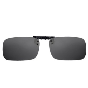 <b>Clip</b>-on Sunglasses With Flip-up Design Square Polarized Lenses Unisex Outdoor UV400 Protection Resin Lens Black <b>Frame</b> - Product Image 1