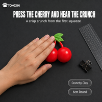 Nouvel ensemble de jouets anti-stress TONGXIN : Paire de cerises en argile croustillante, jouets sensoriels rouges en forme de fruits, jouets de bureau, vente en gros OEM