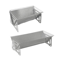 Barbecue au charbon de bois pliable et portable en fer, léger, détachable, pour le camping, la randonnée, l'extérieur et la maison, 3 tailles