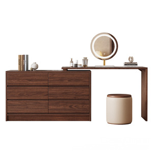 Table de toilette en bois massif de noyer noir de qualité supérieure en gros avec des bords arrondis, design sûr - Product Image 4
