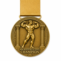 Médailles de basket-ball en métal durables personnalisées, trophées sportifs, badges de gymnastique pour la remise des diplômes, plaques gravées, design uni, boucle de ruban