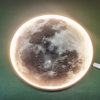 Art mural Lampe de lune LED pour salon Chambre à coucher Fond Décoration murale Lit d'étude Protection des yeux Éclairage de la lune Lampe murale