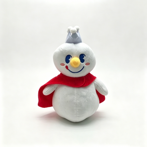 Customized snowman plush with crown and <b>red</b> cape, royal snowman plushie,Snowman plush toy,cute snowman stuffed animal - Product Image 2