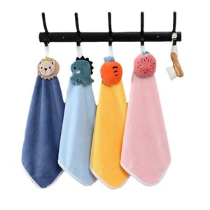 Toalla de mano con forma de animal Fan Xin, de coralina, con diseño de dibujos animados, para colgar en el baño, para niños y adultos - Product Image 4