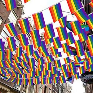 ธงสายรุ้ง LGBT สำหรับงานแสดงความภาคภูมิใจของกลุ่มเกย์  วัสดุโพลีเอสเตอร์ 100% ออกแบบได้ตามต้องการ - Product Image 4