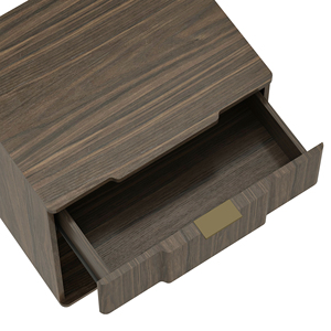 Walnut Nightstand With Drawer And Open <b>Shelf</b> Storage <b>Unit</b> - Product Image 5