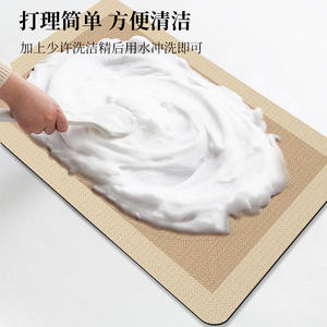 Alfombra de baño rectangular de diseño minimalista, absorbente y antideslizante para uso en inodoros y baños. - Product Image 4