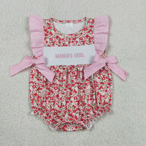 Mono de Manga Corta para Bebés Niñas, con Bordado de Flores y Lazos Rosas, Estilo Burbuja, Marca RTS - Product Image 3