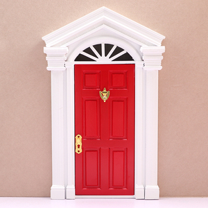 <span class=keywords><strong>Maison</strong></span> de poupées en bois, 20 cm, 1:12, double colonne, 6 portes colorées, DIY bricolage - Product Image 1