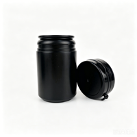 En stock – Bouteille vide en plastique HDPE noir mat de 60 ml (2 oz) à large ouverture pour Xylitol avec bouchon déchirable
