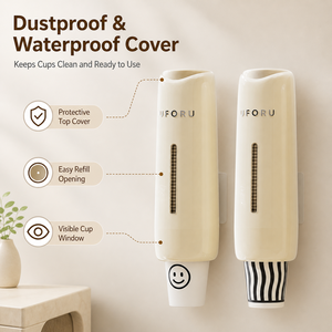 UFORU Dispensador Automático Colgante de Vasos de Papel Desechables para Cocina, Soporte de Almacenamiento, Estante Inteligente de Plástico para Vasos de Café - Product Image 4