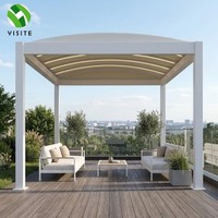 Pergola Aluminium Lengkung Gaya Eropa Ukuran Kustom Tahan Air untuk Teras dan Halaman