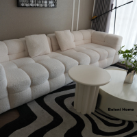 Vente en gros directe d'usine de canapés modulaires en tissu de laine d'agneau haute résilience meubles d'intérieur pour salon pour hôtel appartement