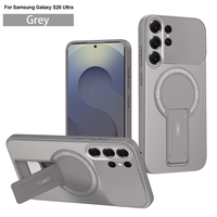 Étui de protection antichoc Lichicase Business Kickstand avec texture en fibre de carbone pour Samsung A27 S27 Pro S27 Ultra