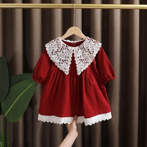 Vêtements de printemps pour bébés filles, robe en dentelle à manches longues, costume pour bambins filles, vêtements pour enfants, robes longues droites, anniversaire - Product Image 1