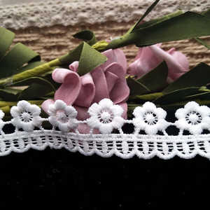 Dentelle de haute qualité chien dentelle florale blanche 5yd par la cour lait soie Polyester matériel fleur garniture dentelle pour robe - Product Image 4