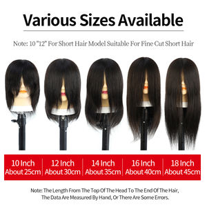 <span class=keywords><strong>Tête</strong></span> de Mannequin Professionnelle de Coiffeur en <span class=keywords><strong>Cheveux</strong></span> Humains Réels pour Formation - Product Image 5