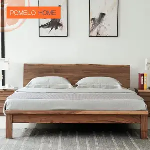 北美的Pomelohome床头柜舒适手工抛光，可制成防腐蚀黑胡桃木床