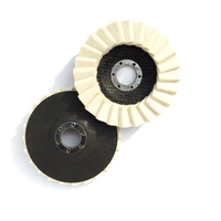 Disque à lamelles de polissage en feutre de laine de 125mm pour meuleuse d'angle Tampon de meule de polissage de pierre en métal 115mm Finition de surface de 4.5 pouces