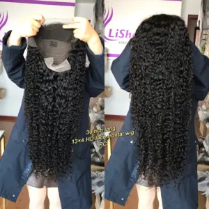 Pineapple curly 100% human hair hd lace frontal wig 30inch long brazilian human lace front wigs