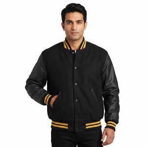 Blouson Bomber Homme Grande Taille, Veste de Baseball, Veste Universitaire avec Logo, Patchs Personnalisés, Broderie pour Hommes, Adultes - Product Image 1