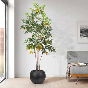 Plante Artificielle Végétale Prête à l'emploi (RTS) en Bois Laqué, Arbre de Simulation pour Mariage, Mur Végétal Vertical, <span class=keywords><strong>Sol</strong></span>, Écologique, Bionique, Intérieur, Maison - Product Image 6