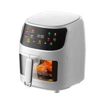 Friteuse à air intelligente moderne carrée personnalisable, écran LCD, contrôle numérique électrique, 6 litres, usage domestique
