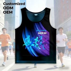 Camiseta Deportiva sin Mangas para Maratón, Sublimada, de Secado Rápido, con Estampado Completo, para Maratón de Colores - Product Image 1