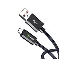 KAKUSIGA Câble en alliage d'aluminium KSC-967 avec lumière LED Câbles de téléphone portable Câble USB Micro 1 mètre Usine