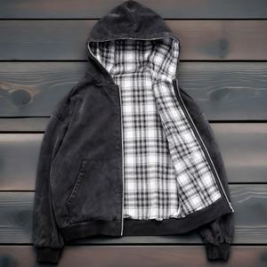 Sudadera con capucha reversible de doble capa de algodón French Terry de 500 g, estilo boxy oversize, con efecto descolorido por el sol y cremallera, personalizada - Product Image 2